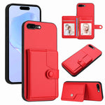 Capa de telemóvel com bolsa para cartões com botão e proteção RFID anti-roubo, para iPhone 12 mini, para iPhone 11 Pro Max, para iPhone 11, para iPhone 11 Pro, para iPhone XS / X, para iPhone XR, para iPhone XS Max, para iPhone 8 Plus / 7 Plus