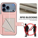 Capa de telemóvel com bolsa para cartões com botão e proteção RFID anti-roubo, para iPhone 17 Pro Max, para iPhone 17 Pro, para iPhone 17, para iPhone Air, para iPhone 16 Pro Max, para iPhone 16 Pro, para iPhone 16 Plus, para iPhone 16