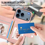 Capa de telemóvel com bolsa para cartões com botão e proteção RFID anti-roubo, para iPhone 17 Pro Max, para iPhone 17 Pro, para iPhone 17, para iPhone Air, para iPhone 16 Pro Max, para iPhone 16 Pro, para iPhone 16 Plus, para iPhone 16