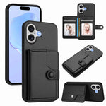 Capa de telemóvel com bolsa para cartões com botão e proteção RFID anti-roubo, para iPhone 17 Pro Max, para iPhone 17 Pro, para iPhone 17, para iPhone Air, para iPhone 16 Pro Max, para iPhone 16 Pro, para iPhone 16 Plus, para iPhone 16