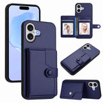 Capa de telemóvel com bolsa para cartões com botão e proteção RFID anti-roubo, para iPhone 17 Pro Max, para iPhone 17 Pro, para iPhone 17, para iPhone Air, para iPhone 16 Pro Max, para iPhone 16 Pro, para iPhone 16 Plus, para iPhone 16