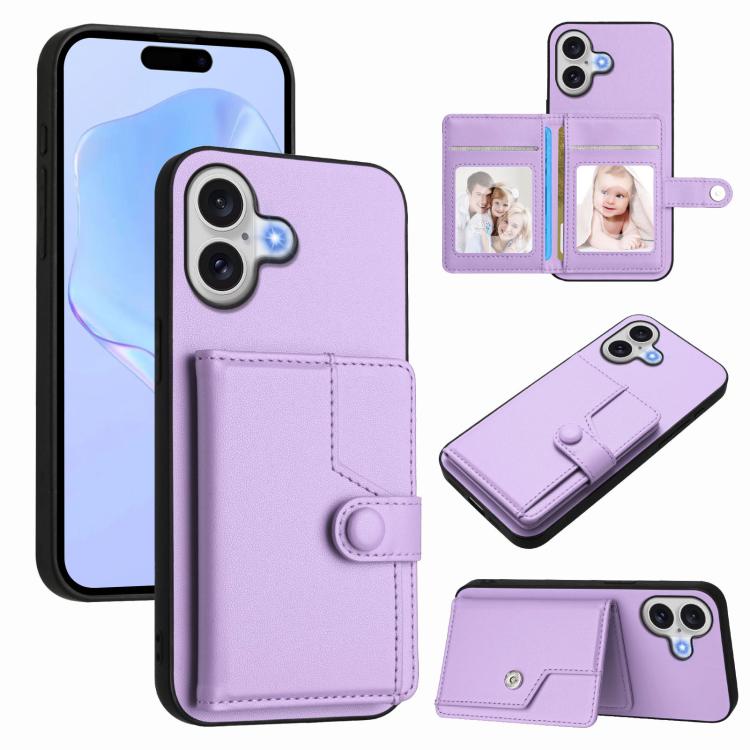 Capa de telemóvel com bolsa para cartões com botão e proteção RFID anti-roubo, para iPhone 17 Pro Max, para iPhone 17 Pro, para iPhone 17, para iPhone Air, para iPhone 16 Pro Max, para iPhone 16 Pro, para iPhone 16 Plus, para iPhone 16