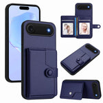 Capa de telemóvel com bolsa para cartões com botão e proteção RFID anti-roubo, para iPhone 17 Pro Max, para iPhone 17 Pro, para iPhone 17, para iPhone Air, para iPhone 16 Pro Max, para iPhone 16 Pro, para iPhone 16 Plus, para iPhone 16