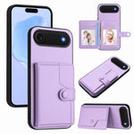 Capa de telemóvel com bolsa para cartões com botão e proteção RFID anti-roubo, para iPhone 17 Pro Max, para iPhone 17 Pro, para iPhone 17, para iPhone Air, para iPhone 16 Pro Max, para iPhone 16 Pro, para iPhone 16 Plus, para iPhone 16