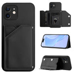 Capa para telemóvel Skin Feel com quatro compartimentos para cartões e alça de pulso, para iPhone 12 mini, para iPhone 11 Pro Max, para iPhone 11, para iPhone 11 Pro, para iPhone X / XS, para iPhone XR, para iPhone XS Max, para iPhone 7 Plus / 8 Plus