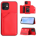 Capa para telemóvel Skin Feel com quatro compartimentos para cartões e alça de pulso, para iPhone 12 mini, para iPhone 11 Pro Max, para iPhone 11, para iPhone 11 Pro, para iPhone X / XS, para iPhone XR, para iPhone XS Max, para iPhone 7 Plus / 8 Plus