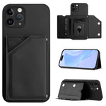 Capa para telemóvel Skin Feel com quatro compartimentos para cartões e alça de pulso, para iPhone 12 mini, para iPhone 11 Pro Max, para iPhone 11, para iPhone 11 Pro, para iPhone X / XS, para iPhone XR, para iPhone XS Max, para iPhone 7 Plus / 8 Plus