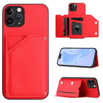 Capa para telemóvel Skin Feel com quatro compartimentos para cartões e alça de pulso, para iPhone 12 mini, para iPhone 11 Pro Max, para iPhone 11, para iPhone 11 Pro, para iPhone X / XS, para iPhone XR, para iPhone XS Max, para iPhone 7 Plus / 8 Plus