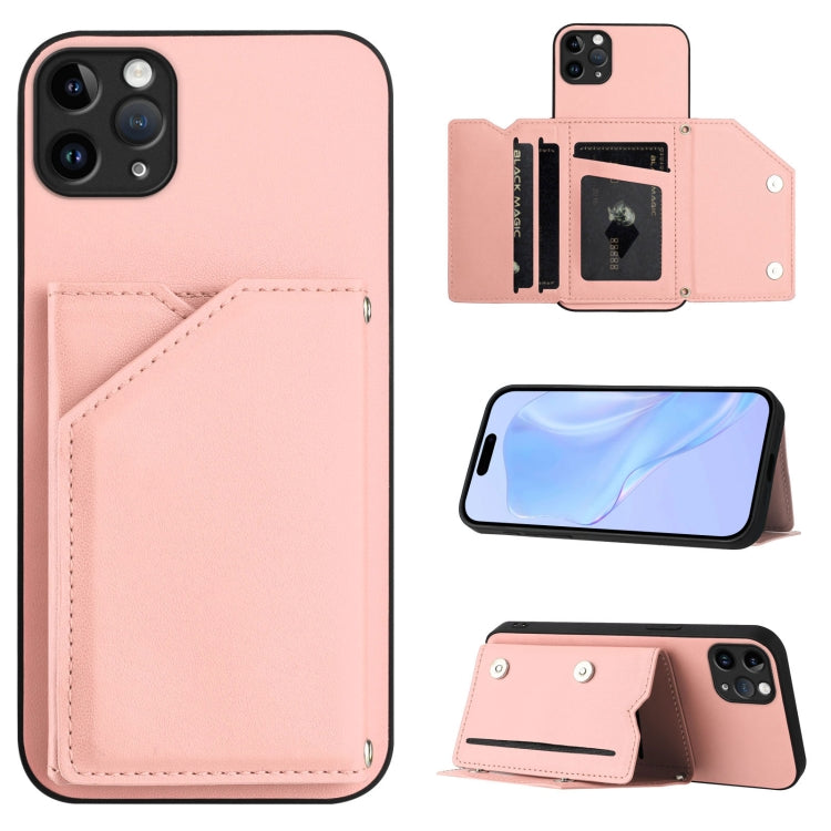 Capa para telemóvel Skin Feel com quatro compartimentos para cartões e alça de pulso, para iPhone 12 mini, para iPhone 11 Pro Max, para iPhone 11, para iPhone 11 Pro, para iPhone X / XS, para iPhone XR, para iPhone XS Max, para iPhone 7 Plus / 8 Plus