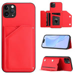 Capa para telemóvel Skin Feel com quatro compartimentos para cartões e alça de pulso, para iPhone 12 mini, para iPhone 11 Pro Max, para iPhone 11, para iPhone 11 Pro, para iPhone X / XS, para iPhone XR, para iPhone XS Max, para iPhone 7 Plus / 8 Plus