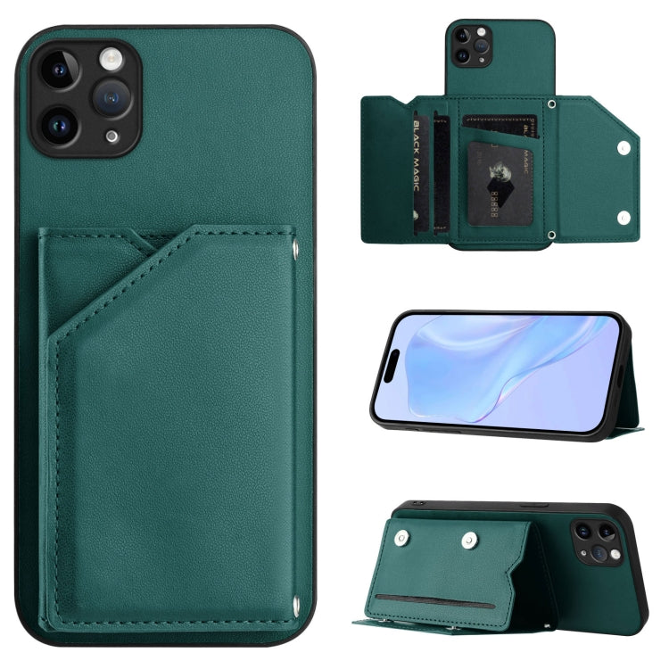 Capa para telemóvel Skin Feel com quatro compartimentos para cartões e alça de pulso, para iPhone 12 mini, para iPhone 11 Pro Max, para iPhone 11, para iPhone 11 Pro, para iPhone X / XS, para iPhone XR, para iPhone XS Max, para iPhone 7 Plus / 8 Plus