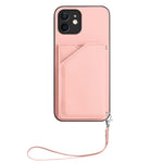 Capa para telemóvel Skin Feel com quatro compartimentos para cartões e alça de pulso, para iPhone 12 mini, para iPhone 11 Pro Max, para iPhone 11, para iPhone 11 Pro, para iPhone X / XS, para iPhone XR, para iPhone XS Max, para iPhone 7 Plus / 8 Plus