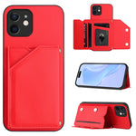 Capa para telemóvel Skin Feel com quatro compartimentos para cartões e alça de pulso, para iPhone 12 mini, para iPhone 11 Pro Max, para iPhone 11, para iPhone 11 Pro, para iPhone X / XS, para iPhone XR, para iPhone XS Max, para iPhone 7 Plus / 8 Plus