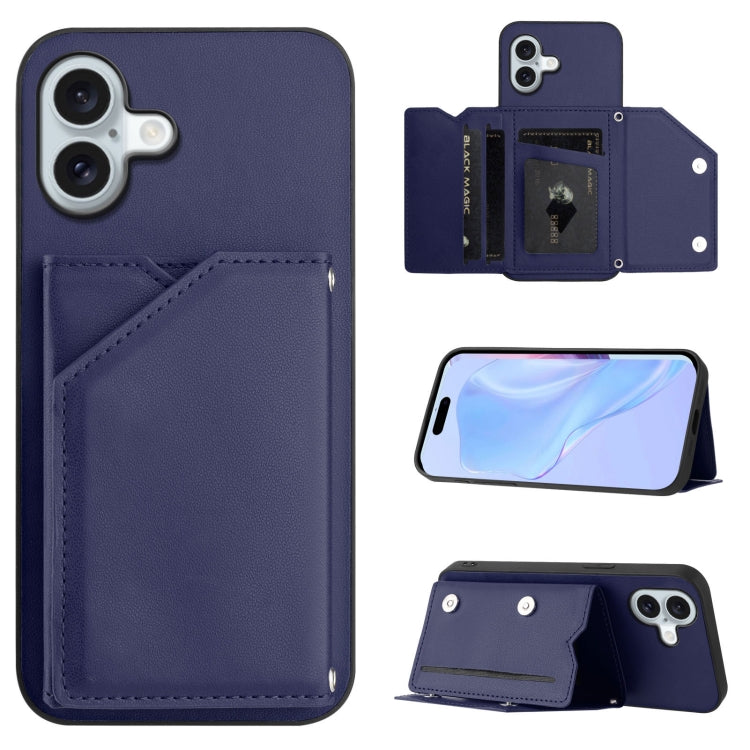Skin Feel Four Card Slots Phone Case with Wrist Strap, For iPhone 17 Pro Max, For iPhone 17 Pro, For iPhone 17, For iPhone Air, For iPhone 16 Pro Max, For iPhone 16 Pro, For iPhone 16 Plus, For iPhone 16