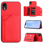 Capa para telemóvel Skin Feel com quatro compartimentos para cartões e alça de pulso, para iPhone 12 mini, para iPhone 11 Pro Max, para iPhone 11, para iPhone 11 Pro, para iPhone X / XS, para iPhone XR, para iPhone XS Max, para iPhone 7 Plus / 8 Plus