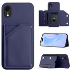 Capa para telemóvel Skin Feel com quatro compartimentos para cartões e alça de pulso, para iPhone 12 mini, para iPhone 11 Pro Max, para iPhone 11, para iPhone 11 Pro, para iPhone X / XS, para iPhone XR, para iPhone XS Max, para iPhone 7 Plus / 8 Plus