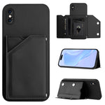 Capa para telemóvel Skin Feel com quatro compartimentos para cartões e alça de pulso, para iPhone 12 mini, para iPhone 11 Pro Max, para iPhone 11, para iPhone 11 Pro, para iPhone X / XS, para iPhone XR, para iPhone XS Max, para iPhone 7 Plus / 8 Plus