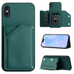Capa para telemóvel Skin Feel com quatro compartimentos para cartões e alça de pulso, para iPhone 12 mini, para iPhone 11 Pro Max, para iPhone 11, para iPhone 11 Pro, para iPhone X / XS, para iPhone XR, para iPhone XS Max, para iPhone 7 Plus / 8 Plus