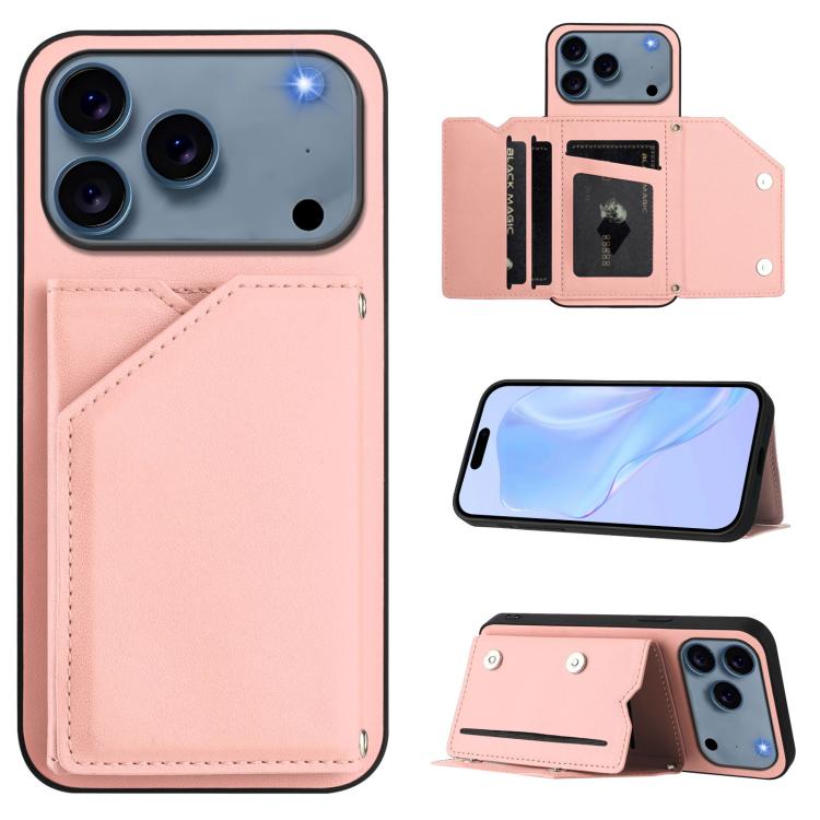 Capa para telemóvel Skin Feel com quatro compartimentos para cartões e alça de pulso, para iPhone 17 Pro Max, para iPhone 17 Pro, para iPhone 17, para iPhone Air, para iPhone 16 Pro Max, para iPhone 16 Pro, para iPhone 16 Plus, para iPhone 16