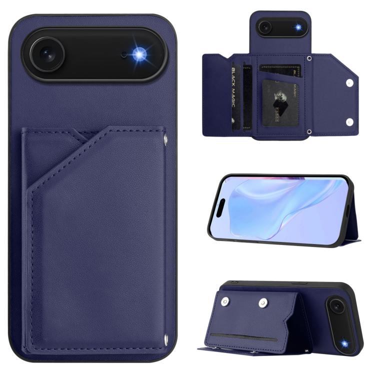 Skin Feel Four Card Slots Phone Case with Wrist Strap, For iPhone 17 Pro Max, For iPhone 17 Pro, For iPhone 17, For iPhone Air, For iPhone 16 Pro Max, For iPhone 16 Pro, For iPhone 16 Plus, For iPhone 16
