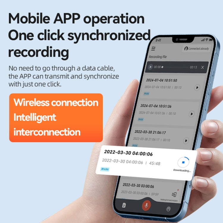 Caneta Gravadora de Voz com Redução de Ruído Magnética Q70A Suporta Controlo por APP, 8GB, 16GB, 32GB, 64GB, 128GB