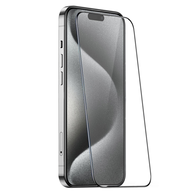 Película de vidro temperado HD 2.5D de ecrã total da série Knight da JOYROOM, para iPhone 17 Pro Max, para iPhone 17 Pro, para iPhone 17, para iPhone Air, para iPhone 15 Pro Max, para iPhone 15 Pro