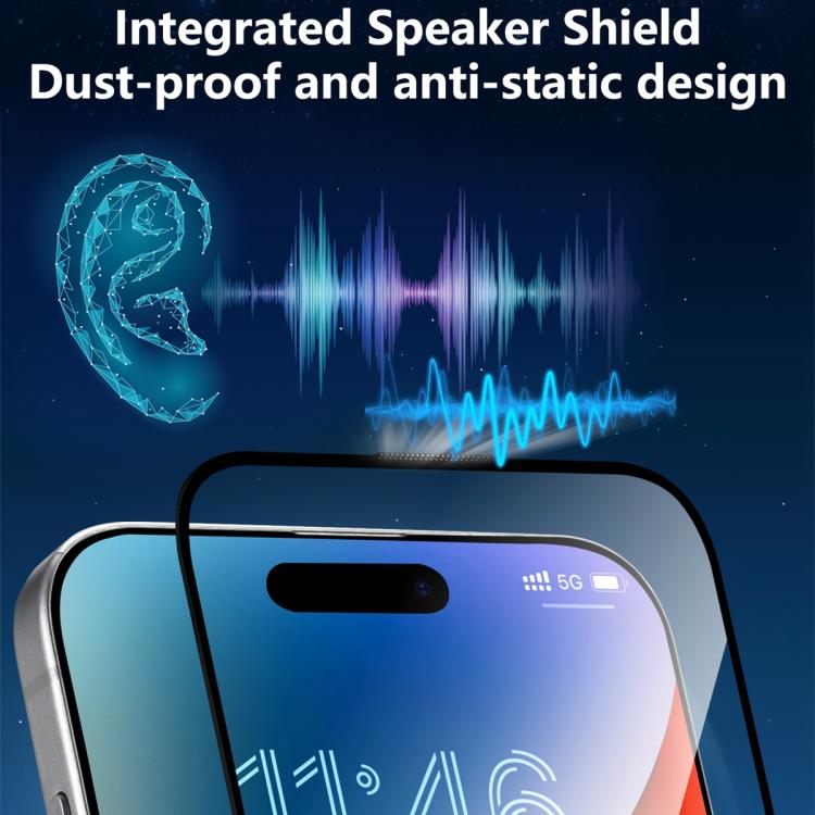 Película de vidro temperado HD 2.5D de ecrã total da série Knight da JOYROOM, para iPhone 17 Pro Max, para iPhone 17 Pro, para iPhone 17, para iPhone Air, para iPhone 15 Pro Max, para iPhone 15 Pro