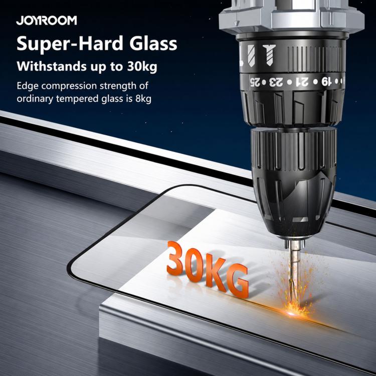 Película de vidro temperado HD 2.5D de ecrã total da série Knight da JOYROOM, para iPhone 17 Pro Max, para iPhone 17 Pro, para iPhone 17, para iPhone Air, para iPhone 15 Pro Max, para iPhone 15 Pro