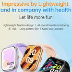 KT73S Smartwatch com Ecrã Quadrado de 1,85 polegadas e Chamada BT, Monitorização de Frequência Cardíaca / Pressão Arterial / Oxigénio no Sangue / Saúde Feminina / Sono