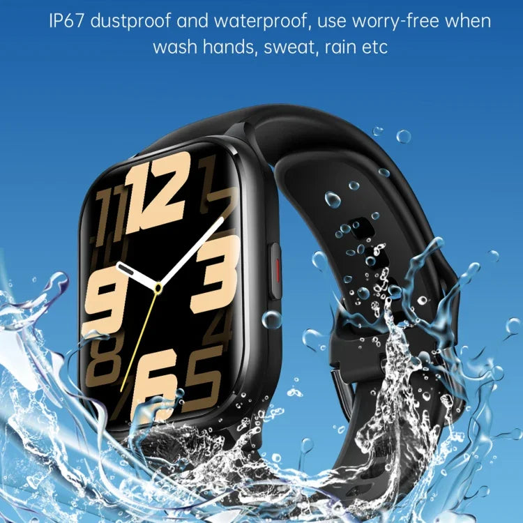 KT73S Smartwatch com Ecrã Quadrado de 1,85 polegadas e Chamada BT, Monitorização de Frequência Cardíaca / Pressão Arterial / Oxigénio no Sangue / Saúde Feminina / Sono
