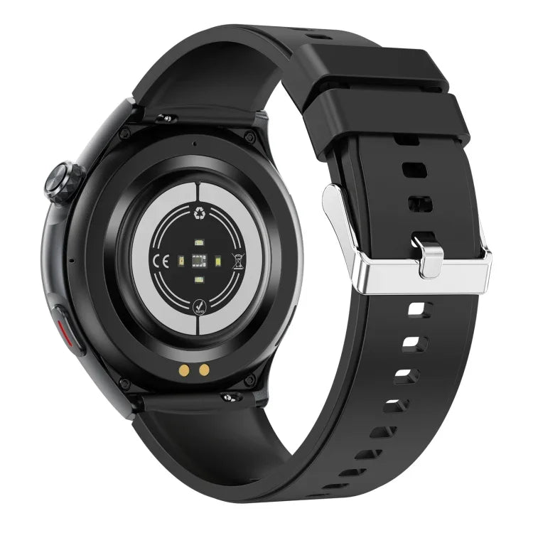 T82 1.43 inch Round Screen BT Call Smart Watch, Heart Rate / Blood Pressure / Blood Oxygen / Sleep / Blood Sugar / HRV / Metope / SOS, Silicone Black, Silicone Red, Silicone Blue, Leather Brown, Leather Black, Stainless Steel Black