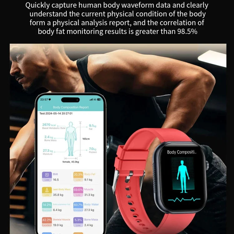 ET587 Smartwatch com Ecrã AMOLED de 1,95 polegadas, Monitorização ECG Electrocardiograma / Açúcar no Sangue
