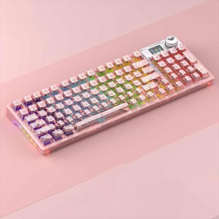 AULA F98Pro V3 Teclado Mecânico RGB com 99 Teclas, Com Fios/2.4G/Bluetooth, Três Modos, Eixo Cristal de Gelo