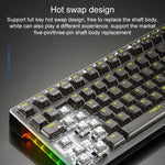 AULA F98Pro V3 Teclado Mecânico RGB com 99 Teclas, Com Fios/2.4G/Bluetooth, Três Modos, Eixo Cristal de Gelo