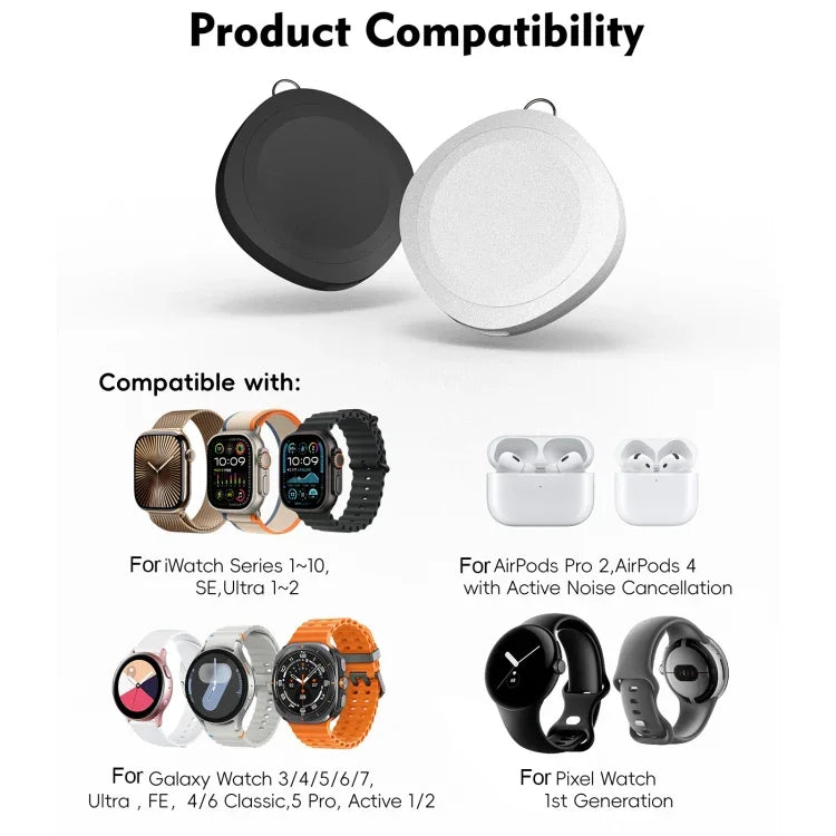Carregador Sem Fios Magnético Portátil 4 em 1 para Smartwatch