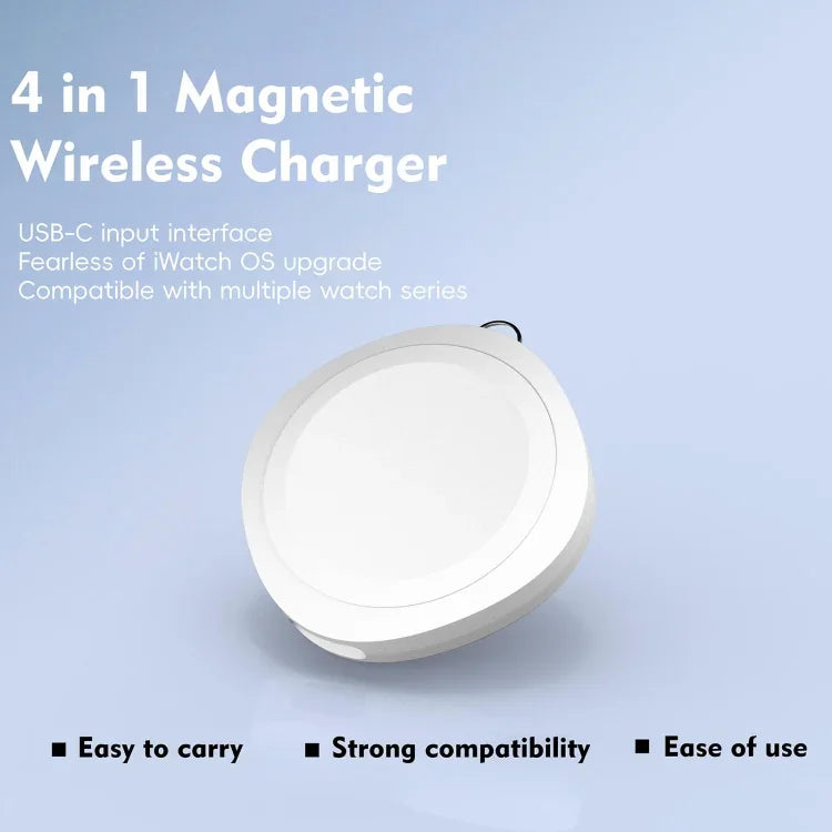 Carregador Sem Fios Magnético Portátil 4 em 1 para Smartwatch