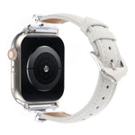 Pulseira de Relógio em Pele Genuína com Textura de Pontos e Fivela em Forma de X, Para Apple Watch 46mm / 49mm / 45mm / 44mm, Para Apple Watch 42mm / 41mm / 40mm / 38mm