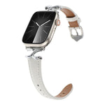 Pulseira de Relógio em Pele Genuína com Textura de Pontos e Fivela em Forma de X, Para Apple Watch 46mm / 49mm / 45mm / 44mm, Para Apple Watch 42mm / 41mm / 40mm / 38mm