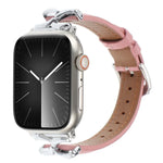 Pulseira de Relógio em Pele Genuína com Textura de Pontos e Fivela em Forma de X, Para Apple Watch 46mm / 49mm / 45mm / 44mm, Para Apple Watch 42mm / 41mm / 40mm / 38mm