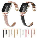 Pulseira de Relógio em Pele Genuína com Textura de Pontos e Fivela em Forma de X, Para Apple Watch 46mm / 49mm / 45mm / 44mm, Para Apple Watch 42mm / 41mm / 40mm / 38mm
