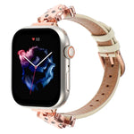 Pulseira de Relógio em Pele Genuína com Cabeça de Leopardo, Para Apple Watch 46mm / 49mm / 45mm / 44mm, Para Apple Watch 42mm / 41mm / 40mm / 38mm
