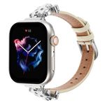 Pulseira de Relógio em Pele Genuína com Cabeça de Leopardo, Para Apple Watch 46mm / 49mm / 45mm / 44mm, Para Apple Watch 42mm / 41mm / 40mm / 38mm