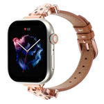 Pulseira de Relógio em Pele Genuína com Cabeça de Leopardo, Para Apple Watch 46mm / 49mm / 45mm / 44mm, Para Apple Watch 42mm / 41mm / 40mm / 38mm