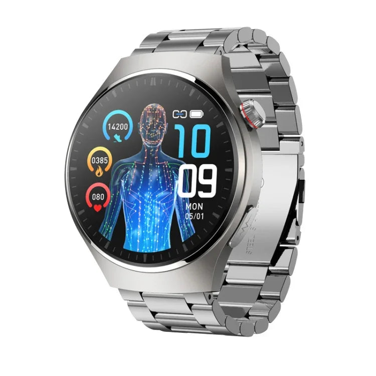 MT200 Smartwatch com Ecrã AMOLED de 1,43 polegadas, IP67, Bracelete de Aço, Chamada Inteligente, Suporta ECG