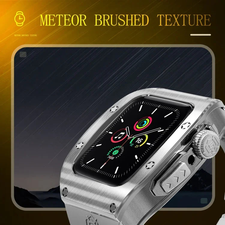RedPepper Armor Metal Case Integrated Silicone Watch Band, For Apple Watch 44mm / 45mm