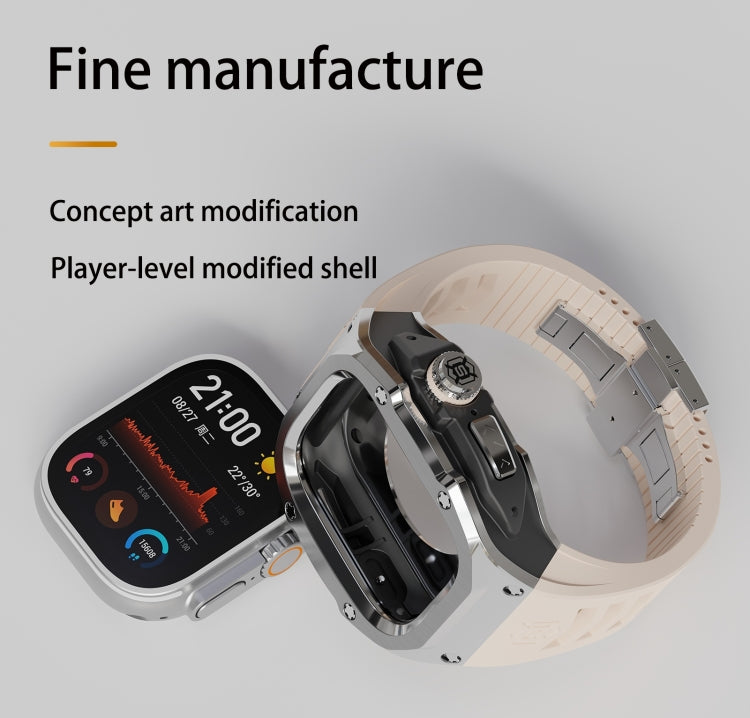 Capa Metálica RedPepper Armor com Pulseira de Relógio de Silicone Integrada, Para Apple Watch Ultra 3 / 2 / 1 49mm