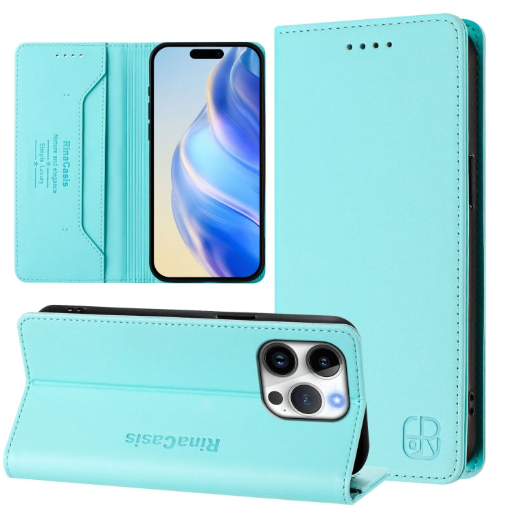 Capa para telemóvel em pele RC01 com dupla dobra, sucção magnética e RFID, para iPhone 17e / 16e, para iPhone 17 Pro Max, para iPhone 17 Pro, para iPhone 17, para iPhone Air, para iPhone 16 Pro Max