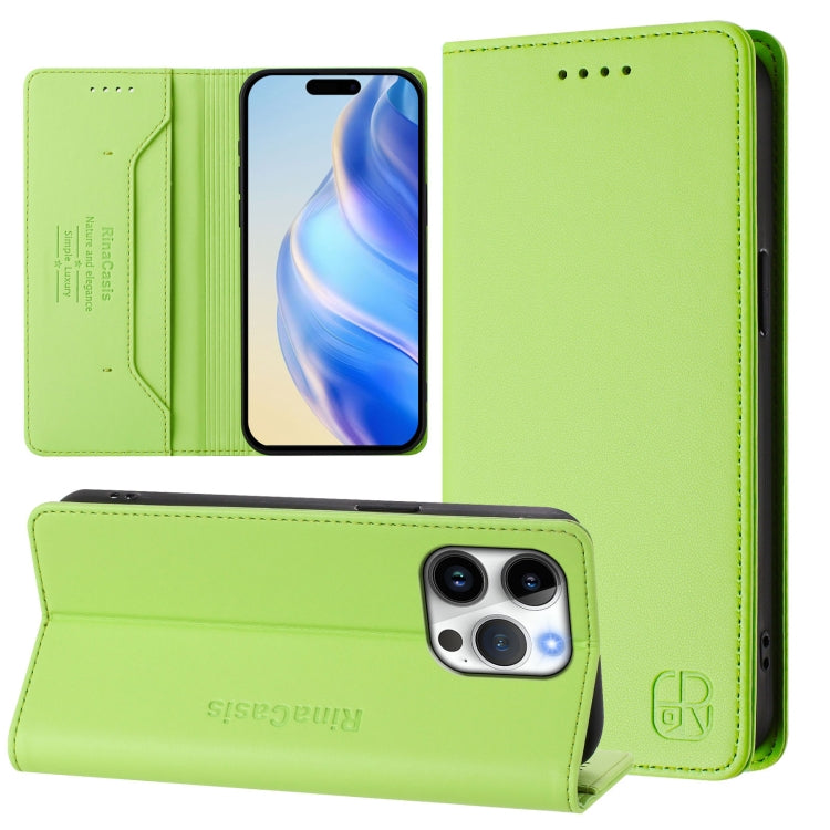 Capa para telemóvel em pele RC01 com dupla dobra, sucção magnética e RFID, para iPhone 17e / 16e, para iPhone 17 Pro Max, para iPhone 17 Pro, para iPhone 17, para iPhone Air, para iPhone 16 Pro Max