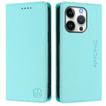 Capa de Telemóvel em Pele com Fecho Magnético de Dupla Dobra RC01 com RFID, Para iPhone 16 Pro, Para iPhone 16 Plus, Para iPhone 16, Para iPhone 15 Pro Max, Para iPhone 15 Pro, Para iPhone 15 Plus