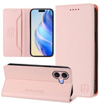 Capa de Telemóvel em Pele com Fecho Magnético de Dupla Dobra RC01 com RFID, Para iPhone 16 Pro, Para iPhone 16 Plus, Para iPhone 16, Para iPhone 15 Pro Max, Para iPhone 15 Pro, Para iPhone 15 Plus